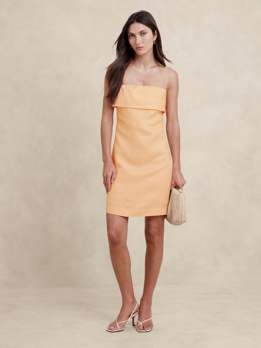Banana Republic Strapless Linen Mini Dress